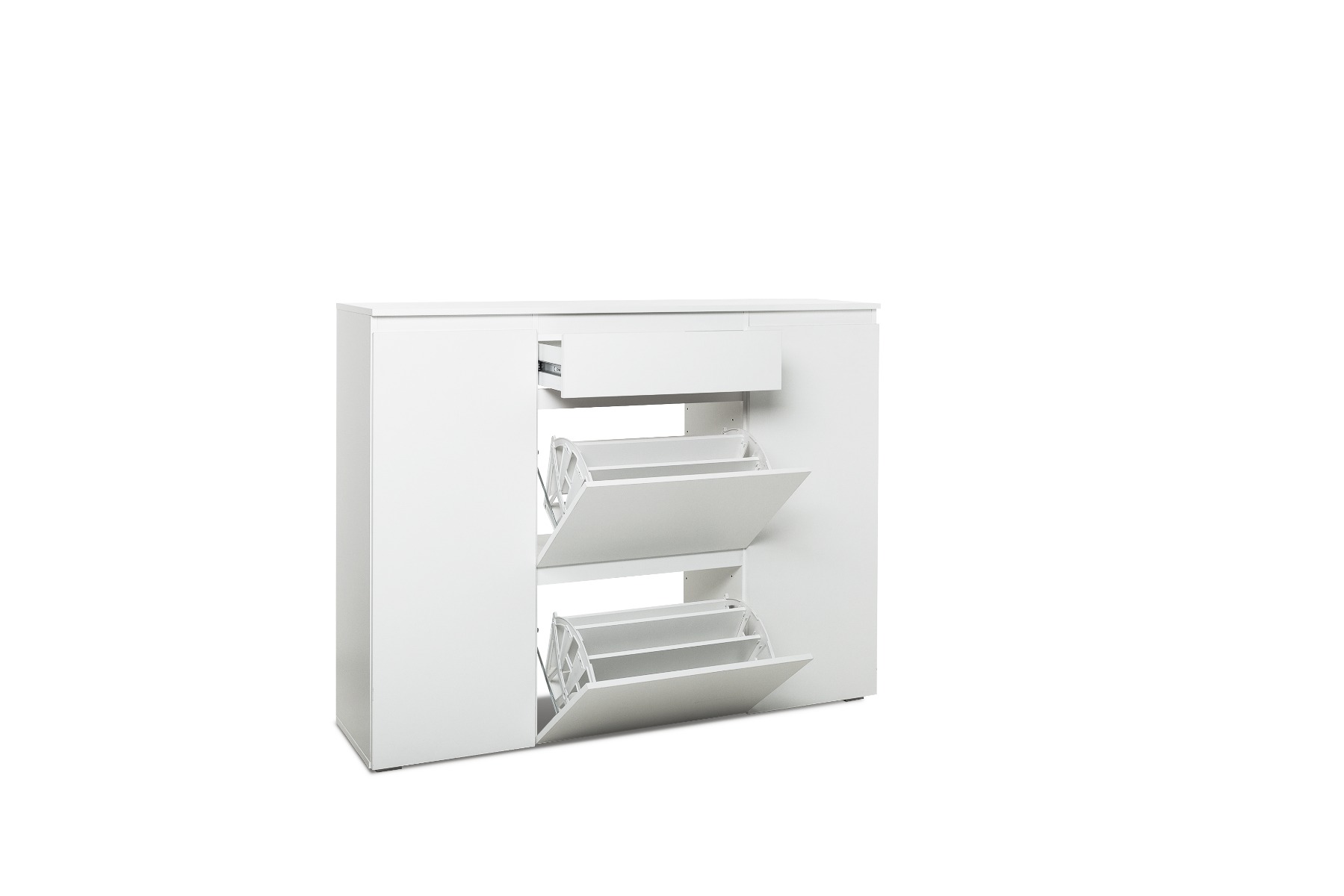 Conveniente e spaziosa scarpiera L.138 finitura Bianco opaco 