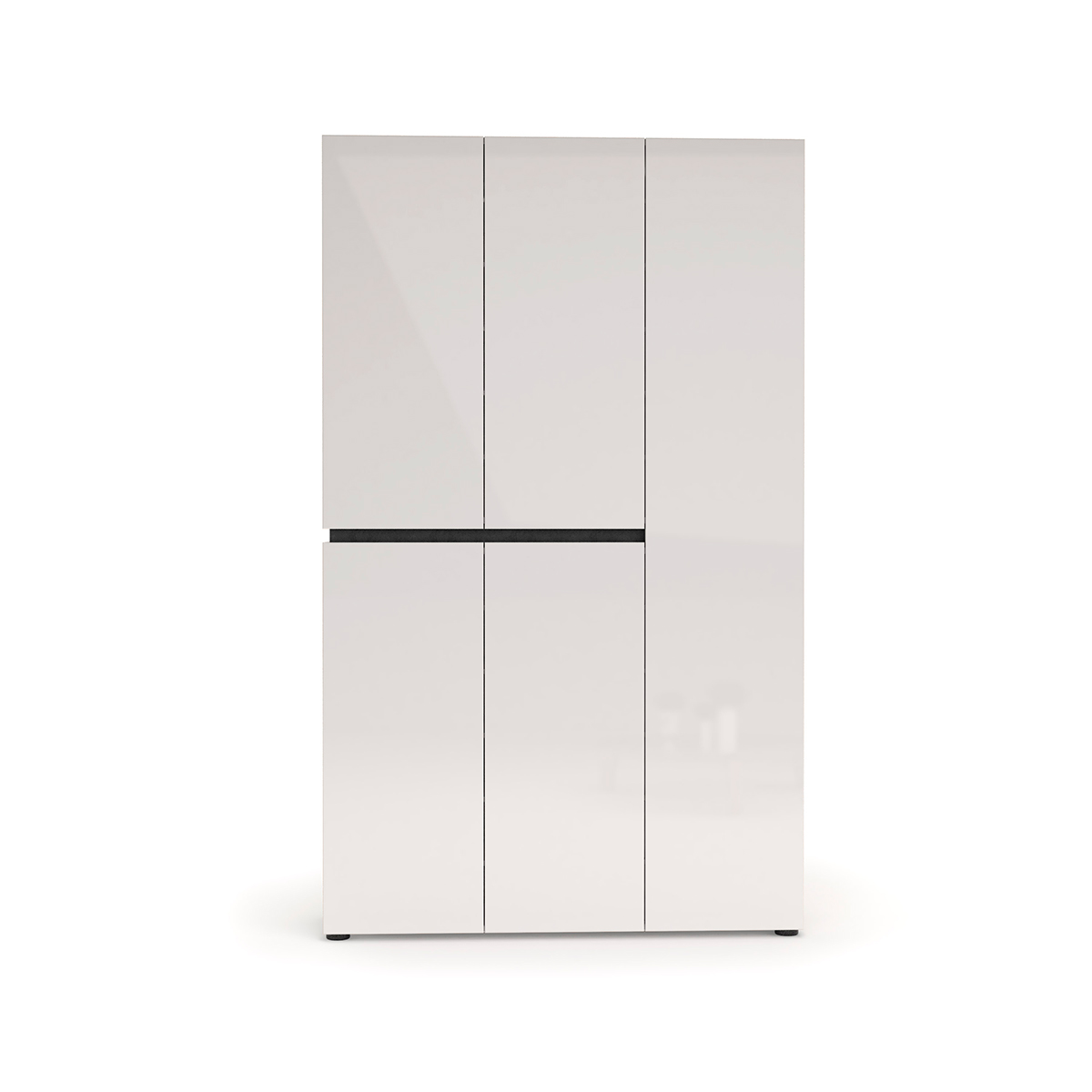 Scarpiera alta 5 ante, Bianco laccato lucido, pronta consegna
