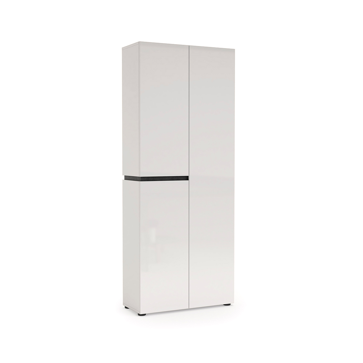 Scarpiera alta a 3 ante, finitura Bianco laccato lucido