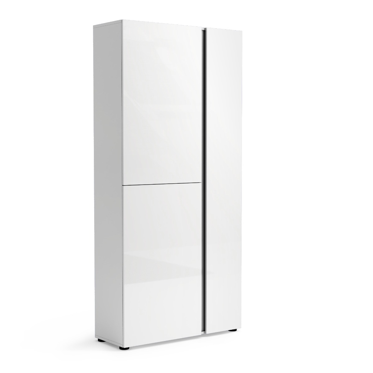 Scarpiera moderna bianca lucida, 3 ante, prof. 34 cm.