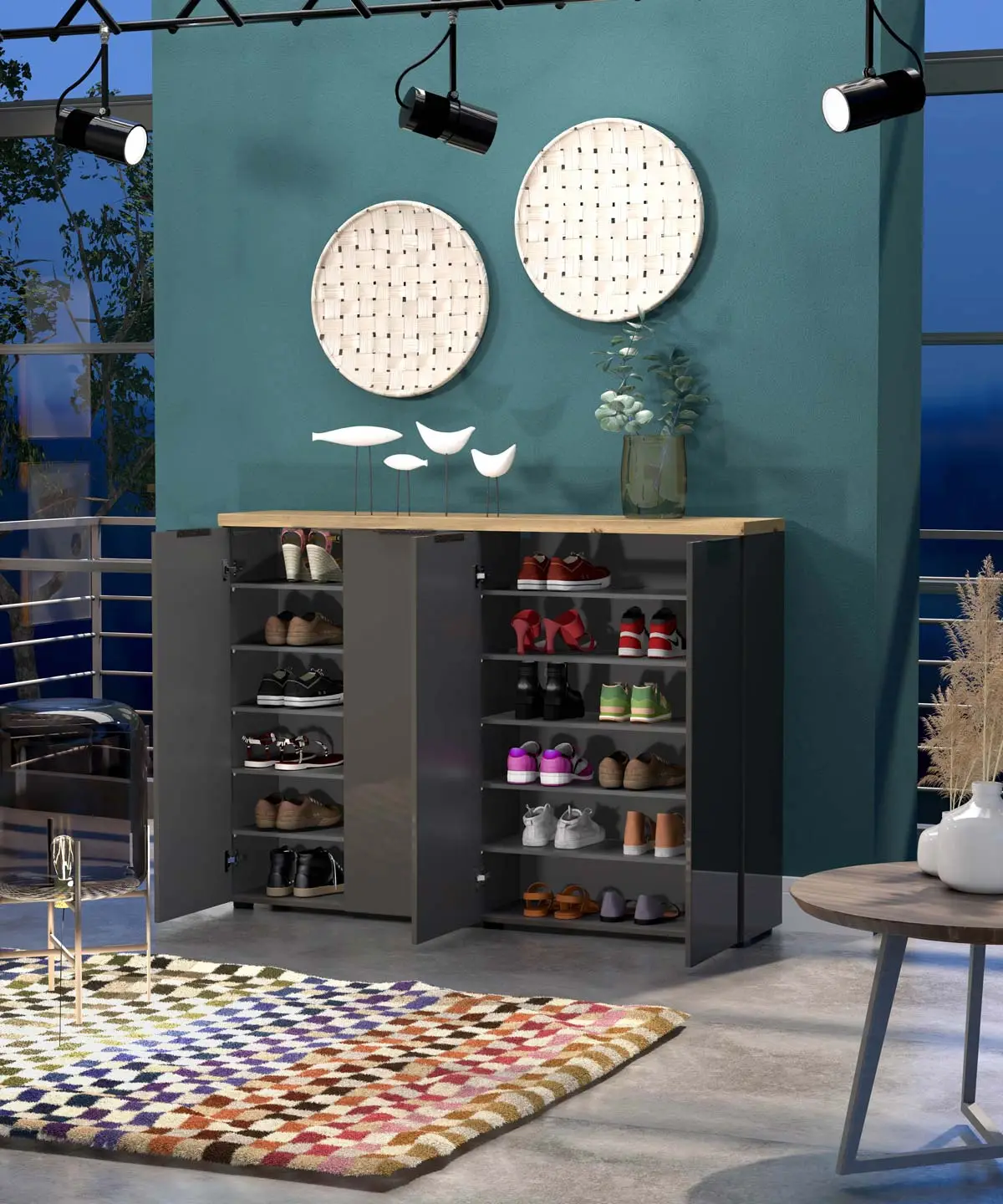 Scarpiera in offerta alta 4 ante Antracite 