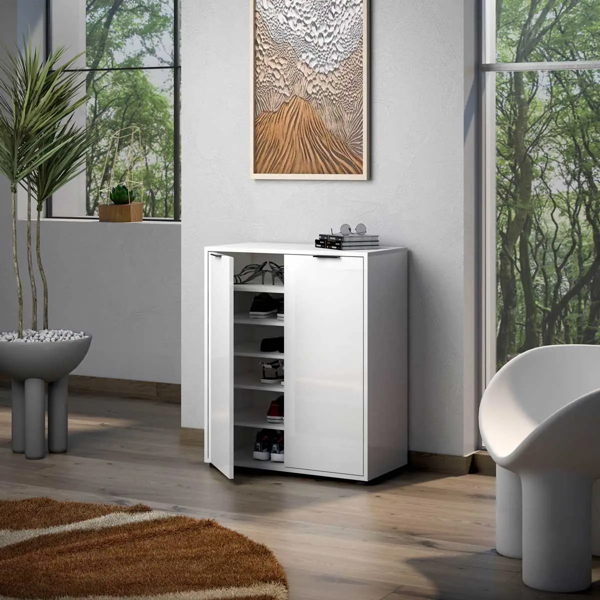 scarpiera bassa con 5 ripiani