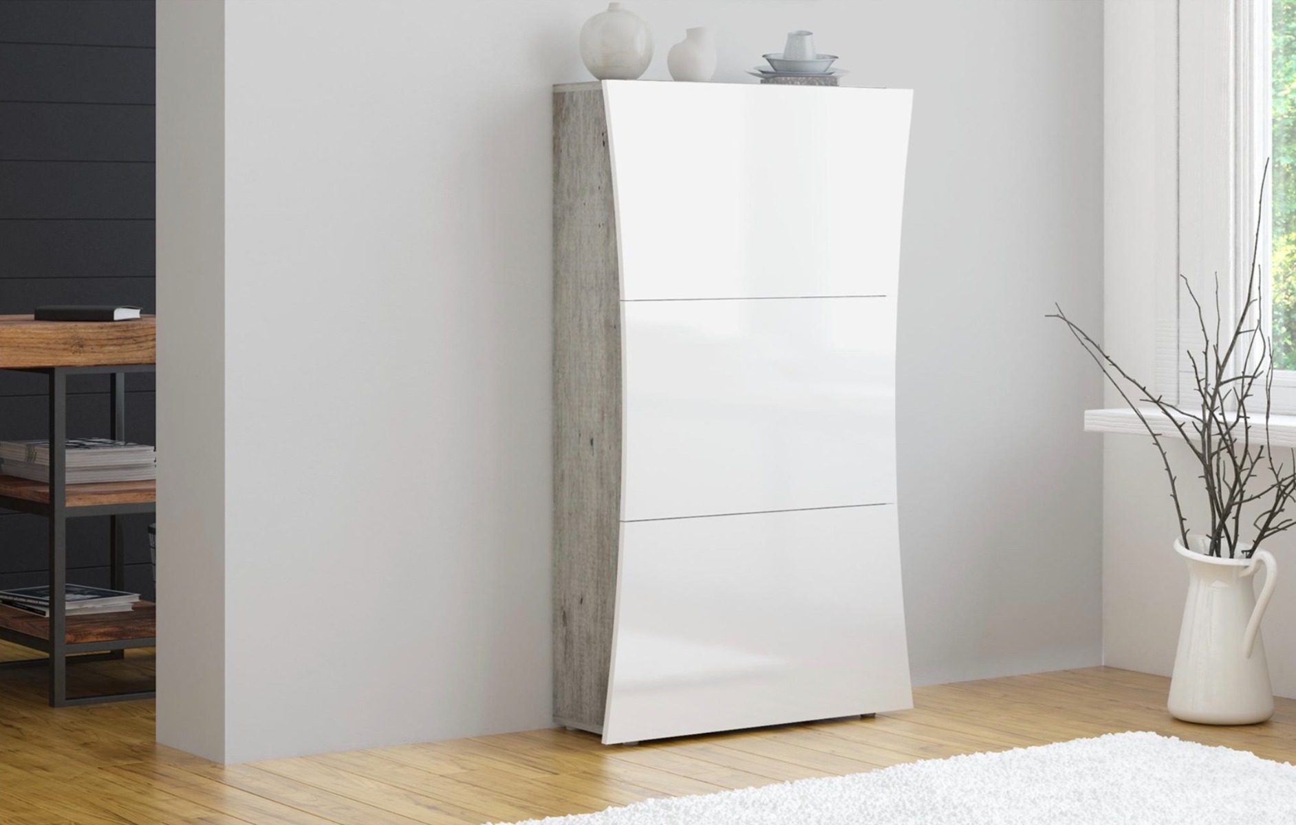 Conveniente Scarpiera modern 3 ante, colore beton in offerta