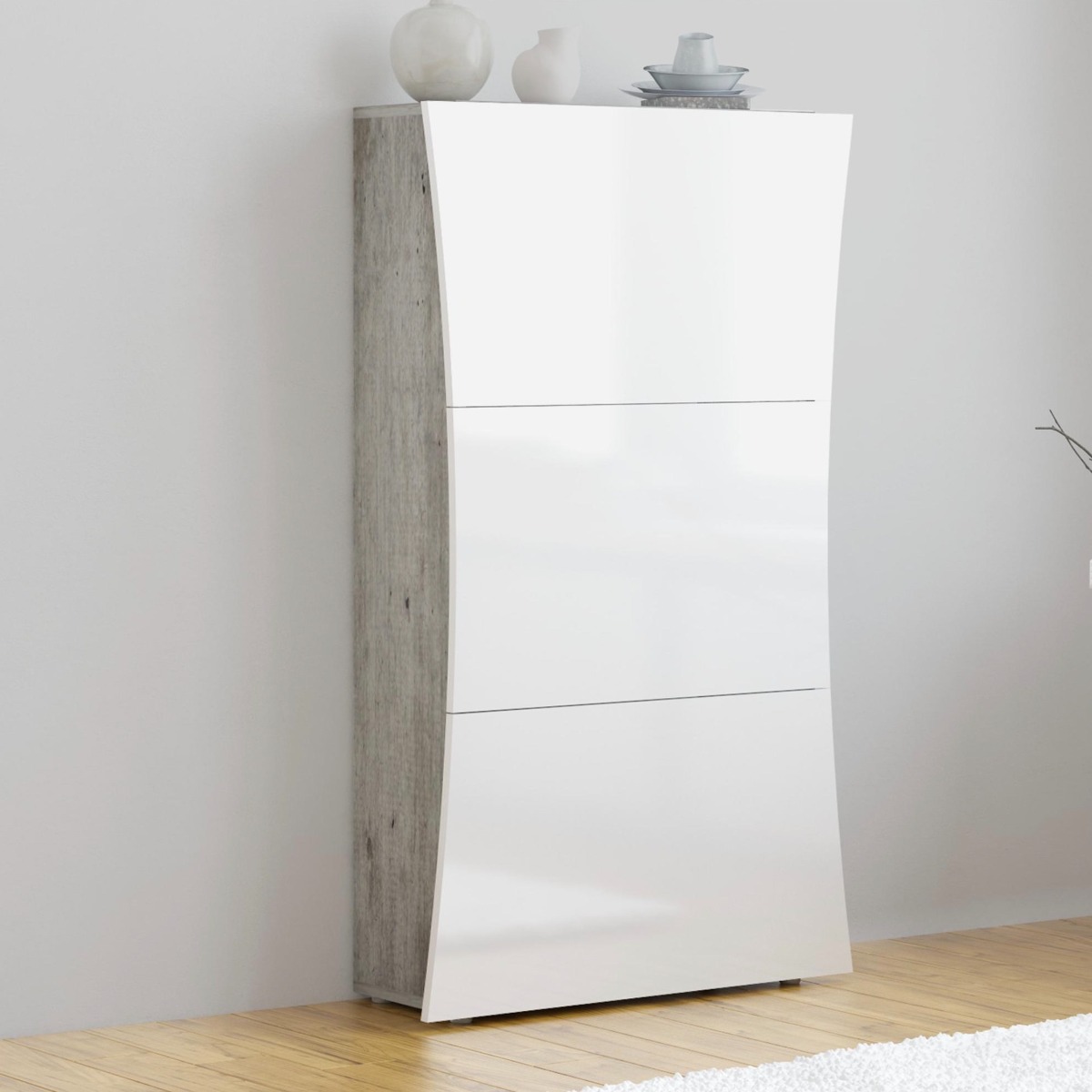 Conveniente Scarpiera modern 3 ante, colore beton in offerta