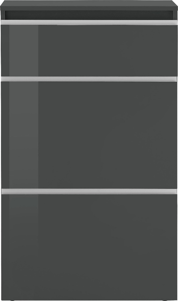 Scarpiera 3 ribalte doppia profondità in finitura Antracite laccato lucido