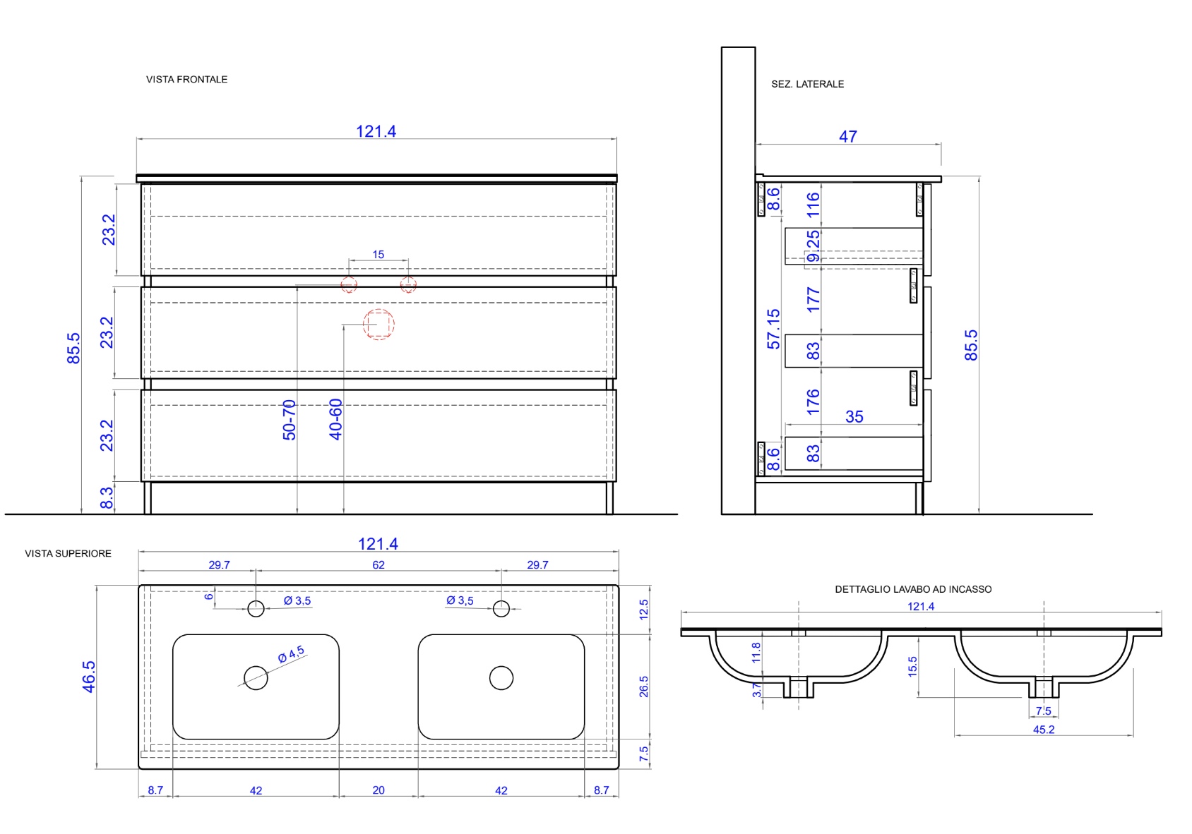 mobile bianco lucido bagno
