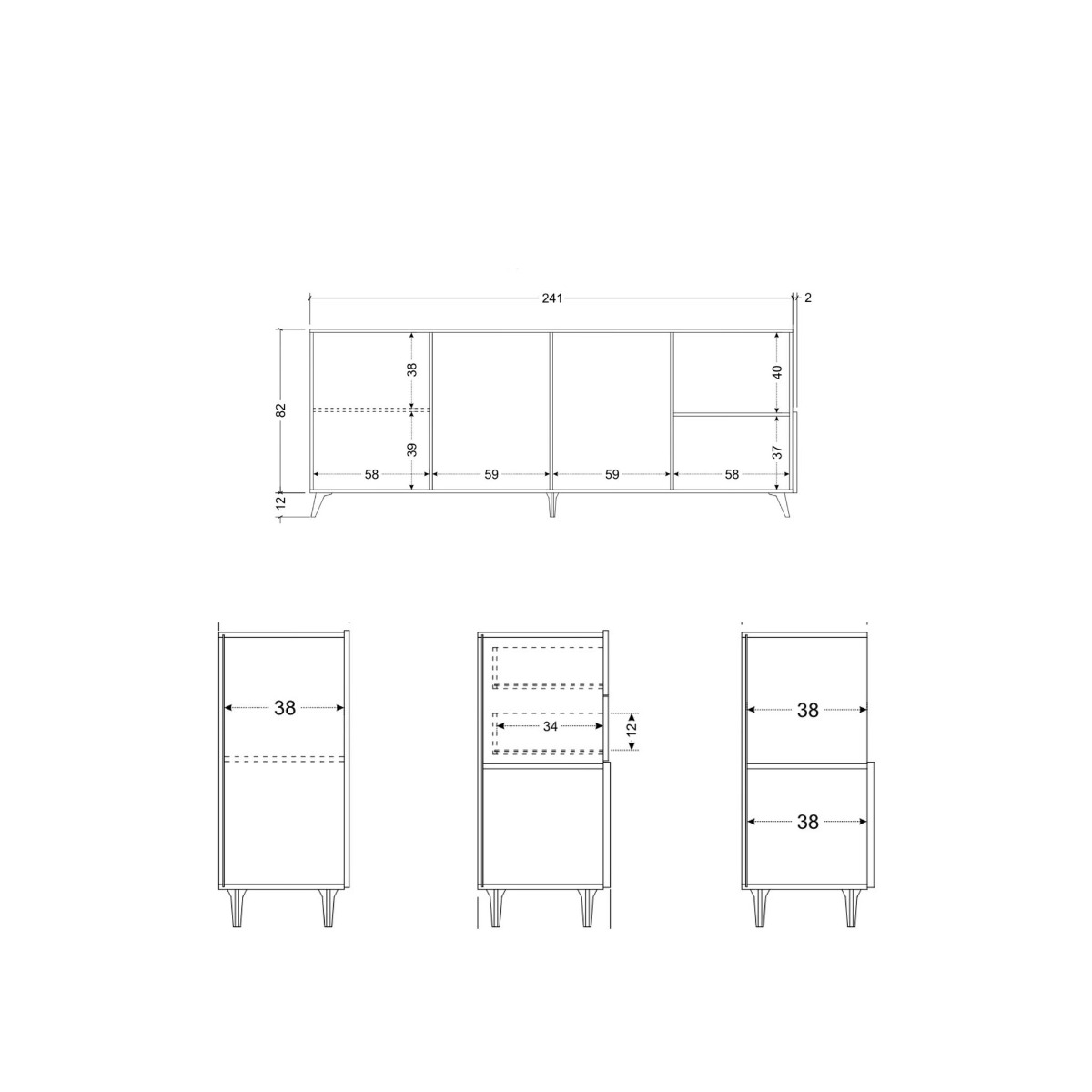 credenza bianca e cadiz moderna