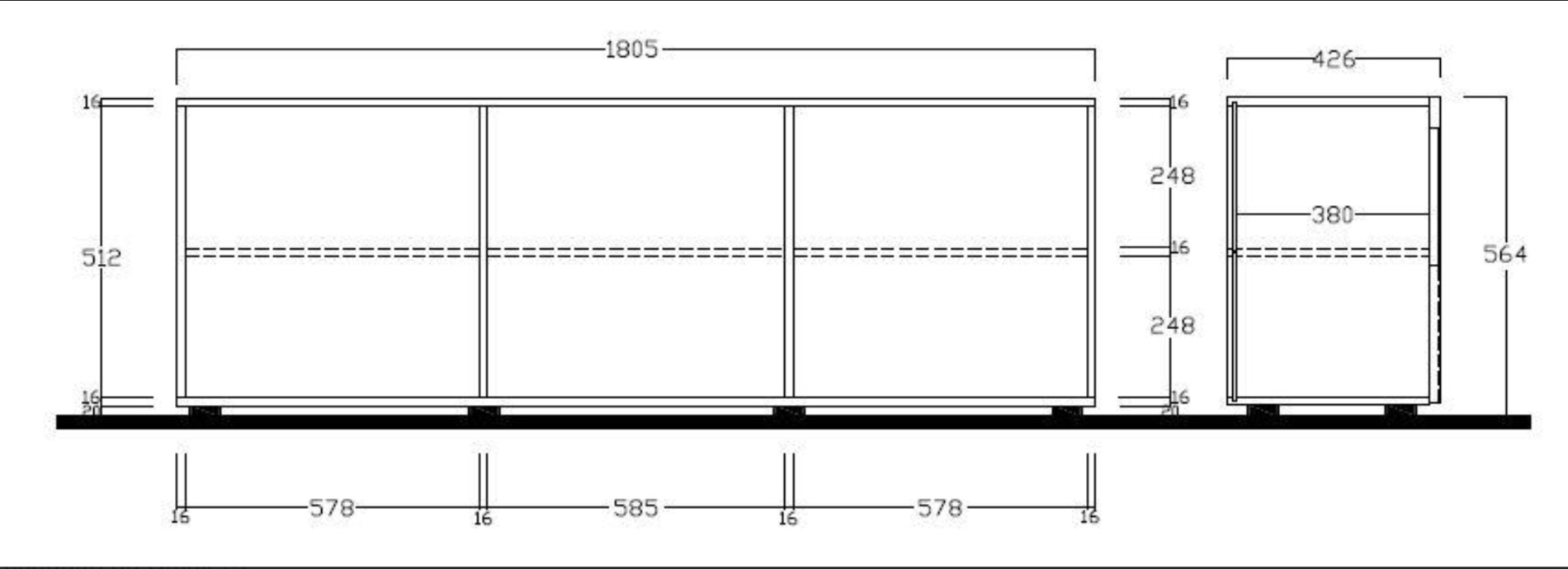 Porta TV di Design Rovere Samoa a due ante e un cassetto