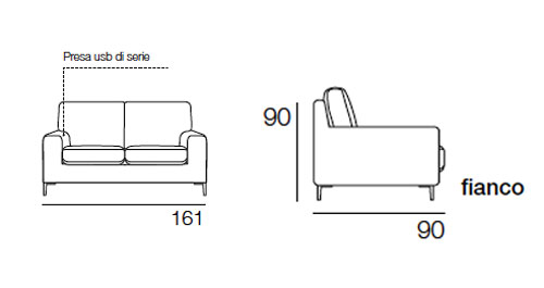 Divano Nellie, color Fango