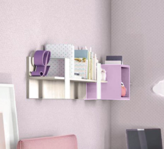 Moderna Scrivania moderna con gamba in metallo in finitura Ciliegio Bianco