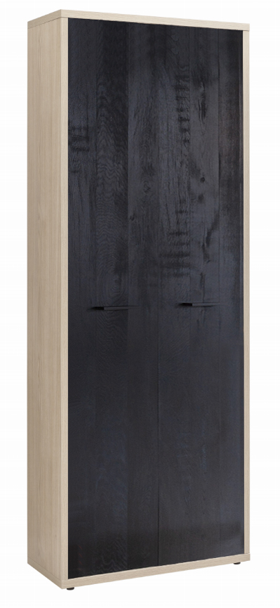 Libreria Leonardo con 5 ripiani in finitura Rovere e Nero chalet