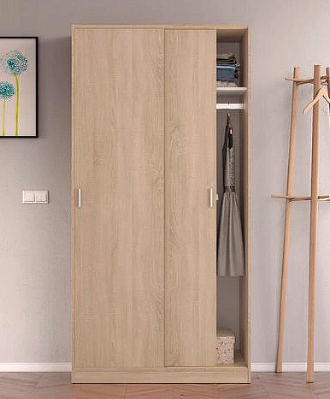 Armadio di design rovere canadian, con 2 ante scorrevoli