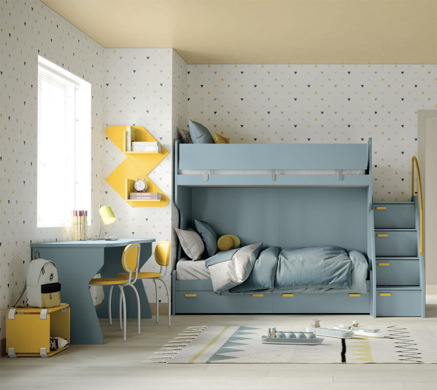 Letti a castello con 4 cassetti, disponibile in diversi colori
