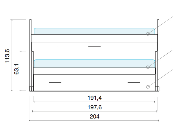 letto salvaspazio arancione