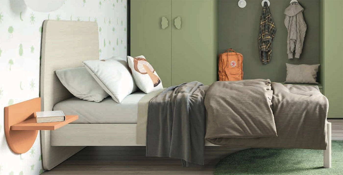 letto grigio bambino