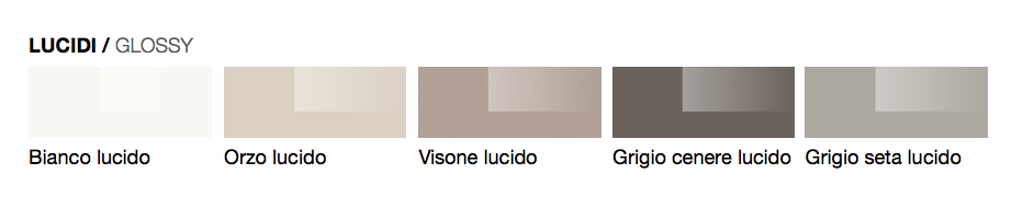 Armadio a 4 ante battenti grigio cenere lucido con ante da 60 cm