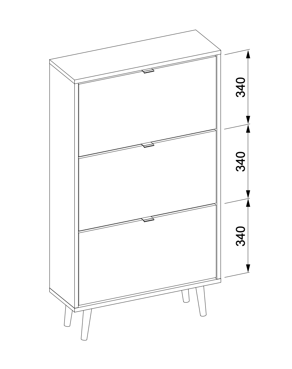 Scarpiera Lavik 3 ante, doppia profondità, spedizione gratuita
