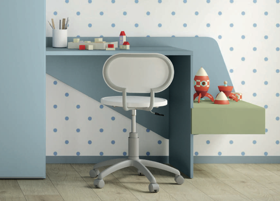 Scrivania Alpa per camerette, in finitura Cadaques e Oliva