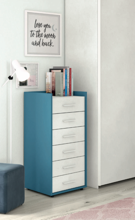 Settimino moderno in finitura Cadaques e Cemento artico