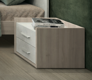 Comò moderno in finitura Noce brina e Cemento artico