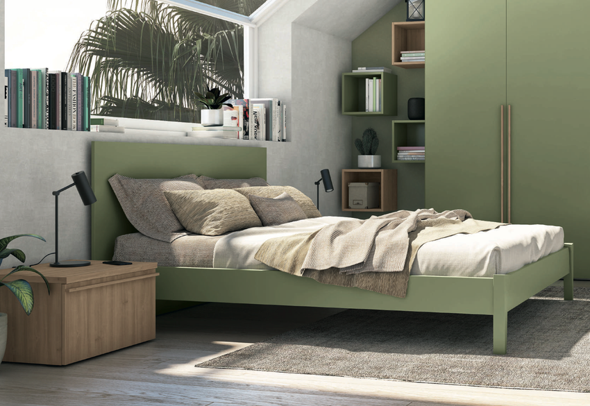 Moderno Letto matrimoniale in finitura Cadaques