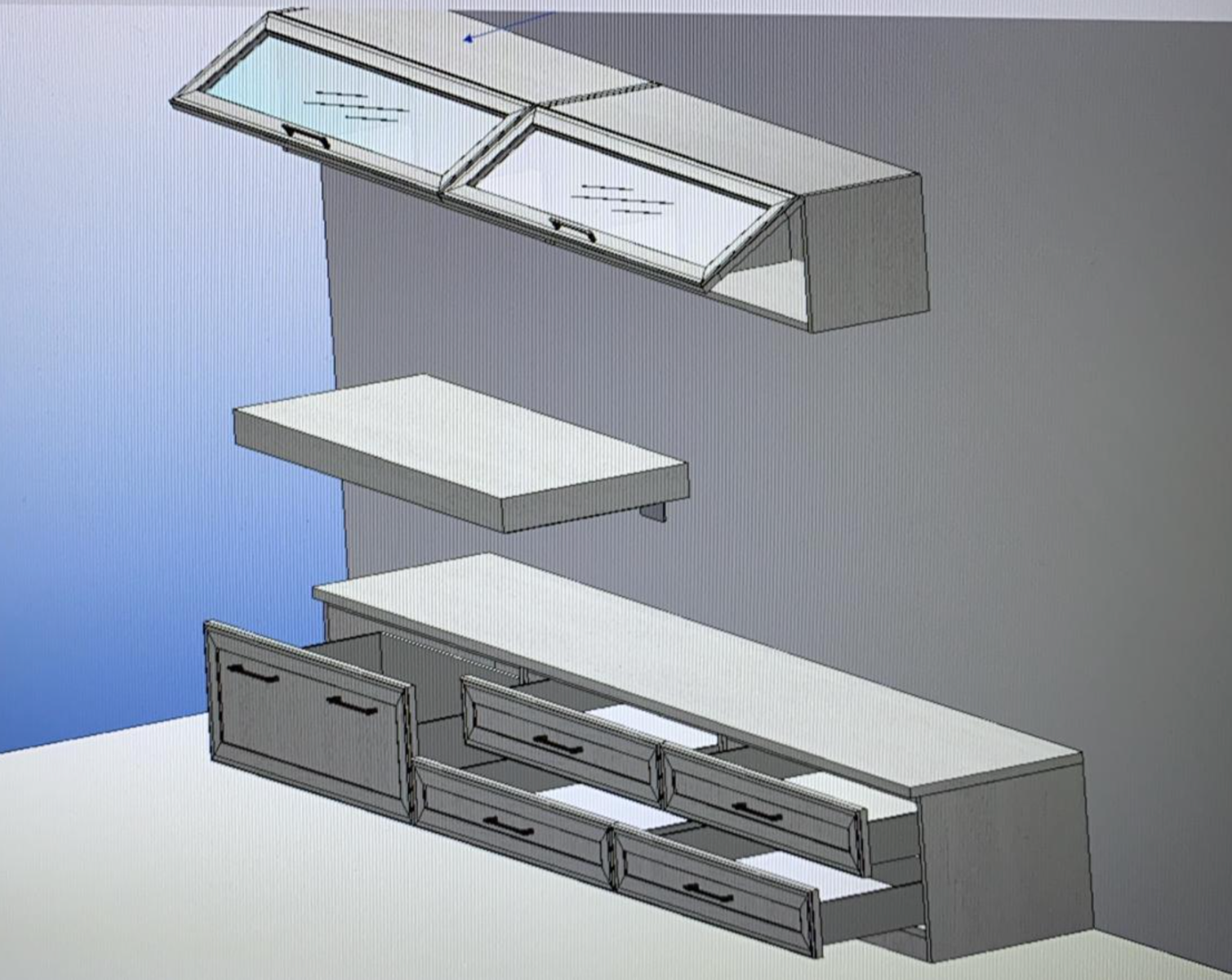 Elegante, funzionale e spaziosa Parete attrezzata, colore bianco