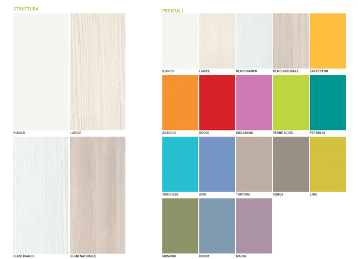 Zona studio con scrivania e libreria in Olmo e Lime