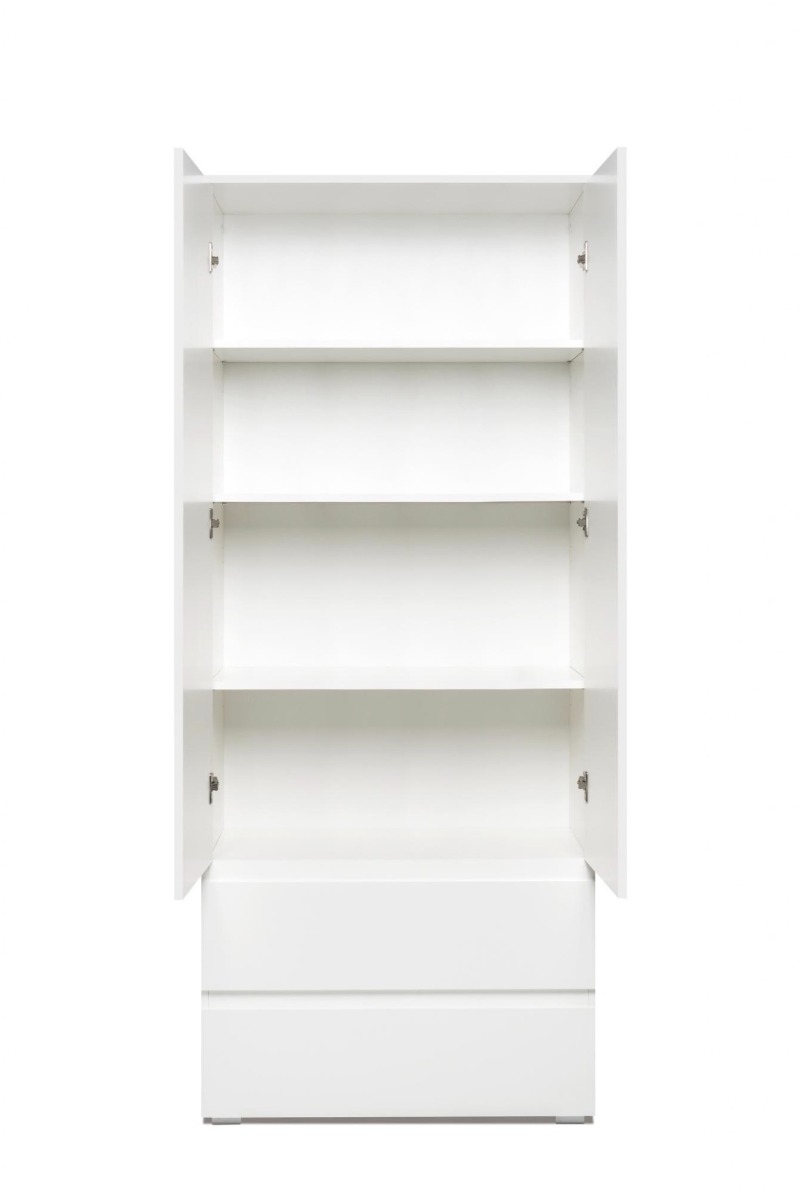 Armadio multiuso Bianco con 3 ripiani e 2 cassetti