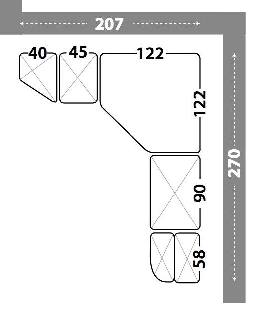 Armadio con cabina a 7 ante battenti in Rovere ambra e Girasole