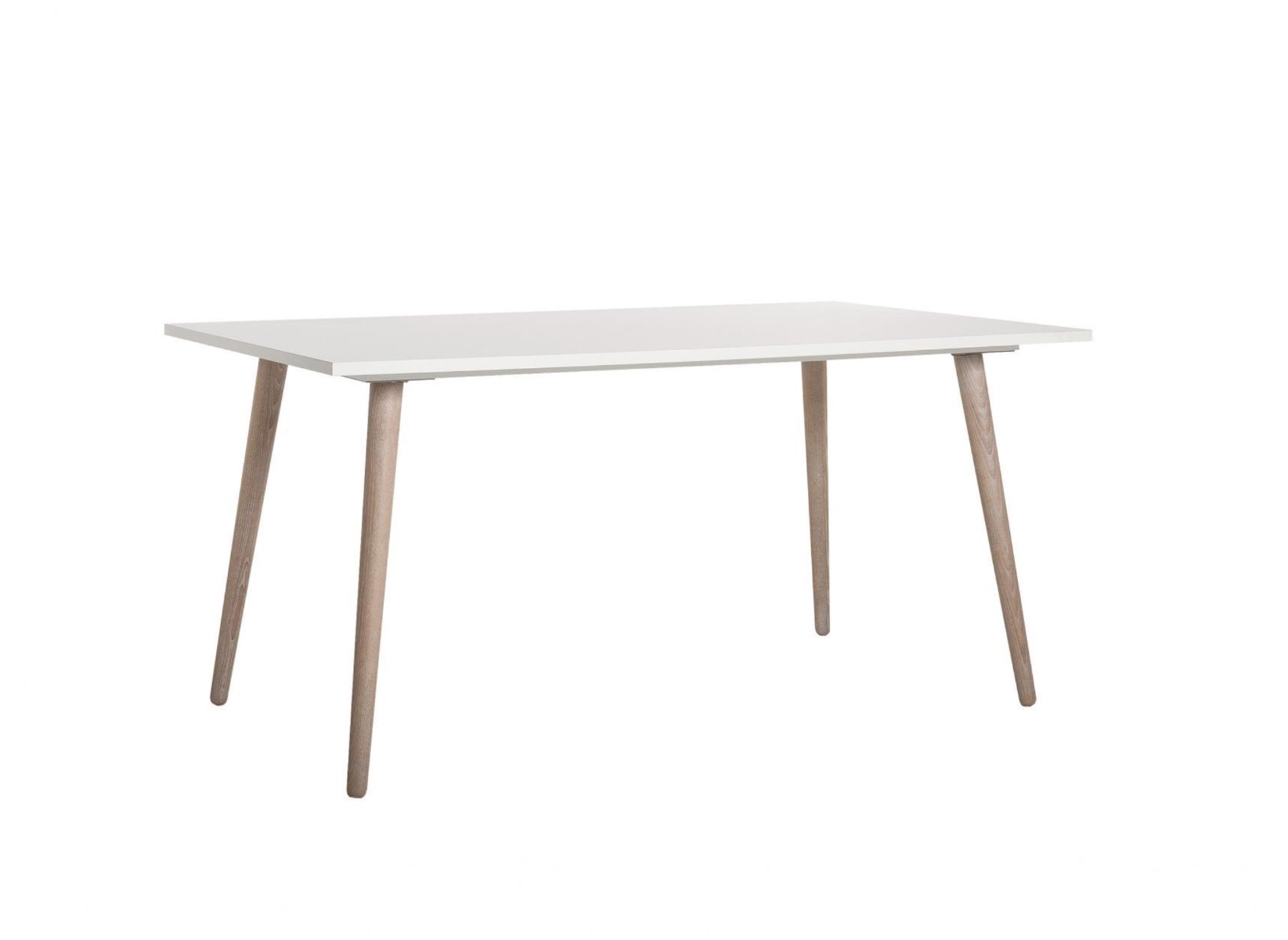 Tavolo di design con gambe in legno in Quercia e piano Bianco