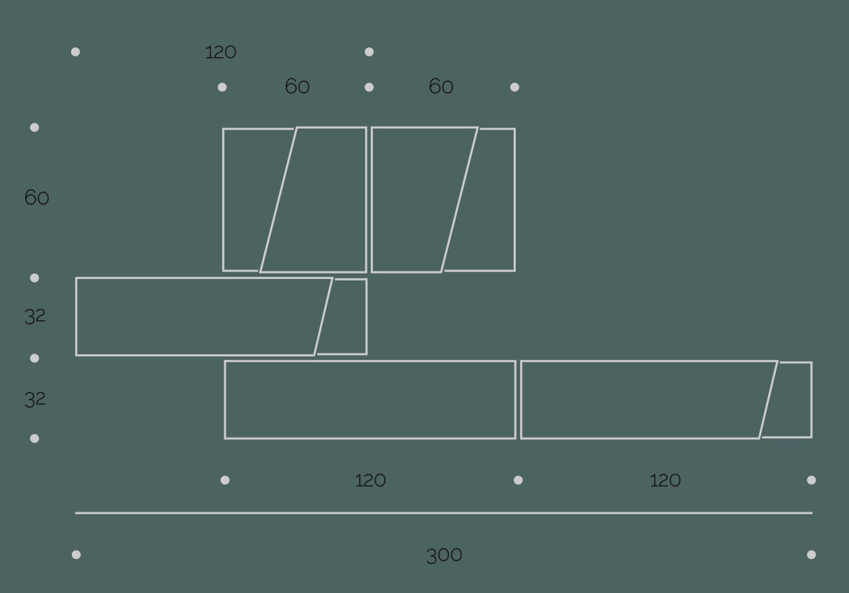 Parete attrezzata Bianco Frassinato con frontali in finitura Cemento, Made in Italy