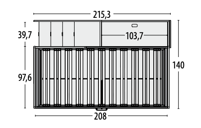 Letto a soppalco con armadio e scrivania Moretti Compact KC511