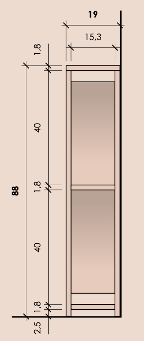 Letto matrimoniale con alloggiamento posteriore, finitura Moka e Papyrus