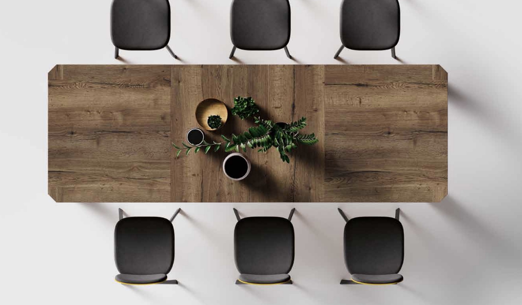 Tavolo di design L.160 allungabile, colore rovere tabacco, Made in Italy