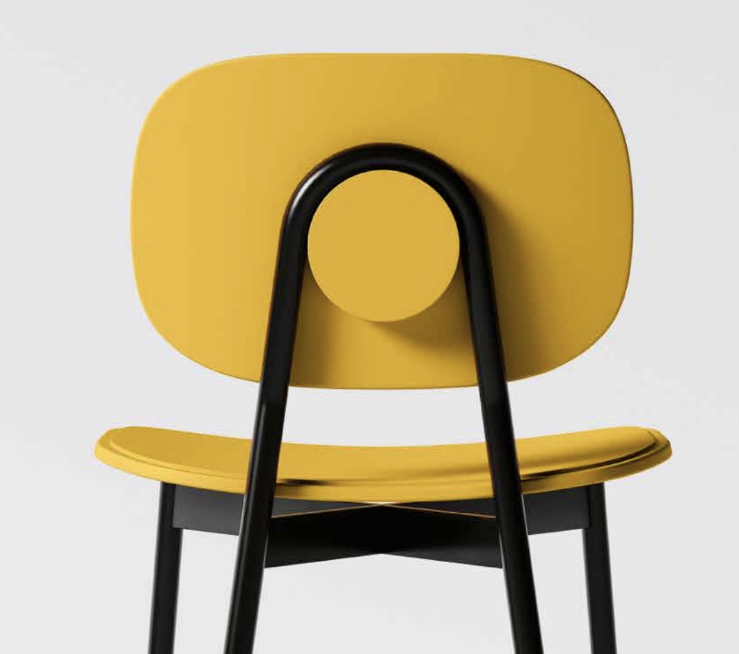 Coppia di sgabelli, colore verde in stile moderno, con seduta colorata, Made in Italy