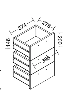 Madia multiuso 4 ante 3 cassetti in finitura Bianco lucido