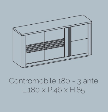 Madia 3 ante, bianco laccato e rovere adamello
