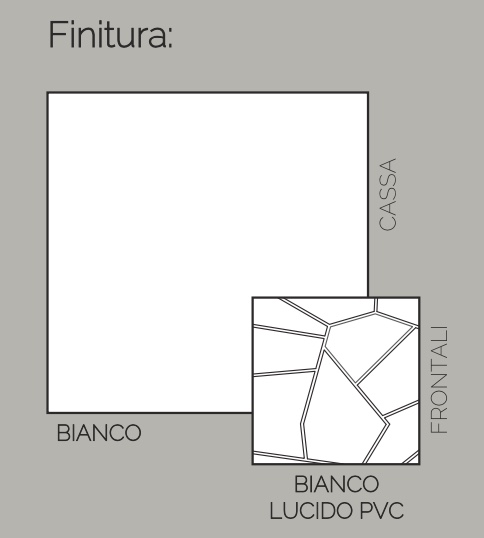 Madia 2 ante, 1 cassetto, 1 ribalta,  con dettagli geometrici