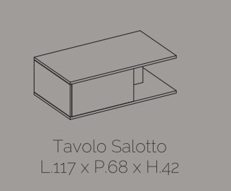 Tavolino da salotto con 1 cassetto, Ossido e Bianco lucido serigrafato