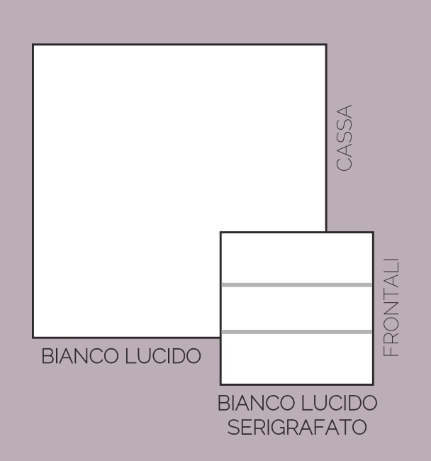 Porta TV con due ante e un cassetto, in finitura Bianco lucido, con piedini