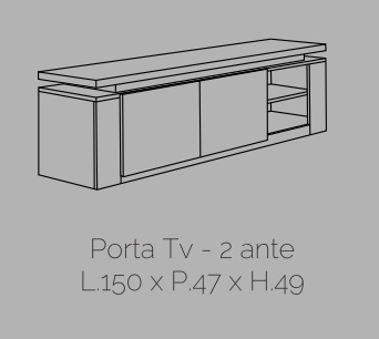 Porta TV, 2 ante bianco lucido, Made in Italy