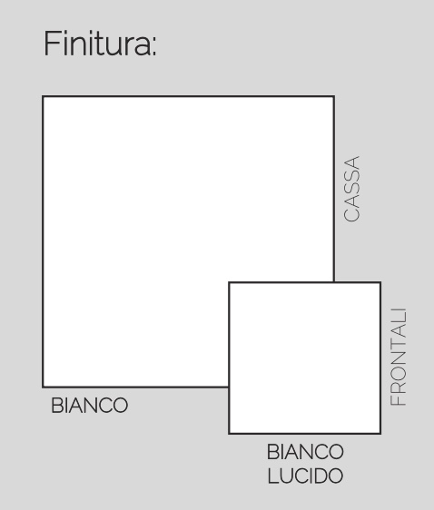 Tavolo fisso L.160, moderno, bianco lucido e grigio