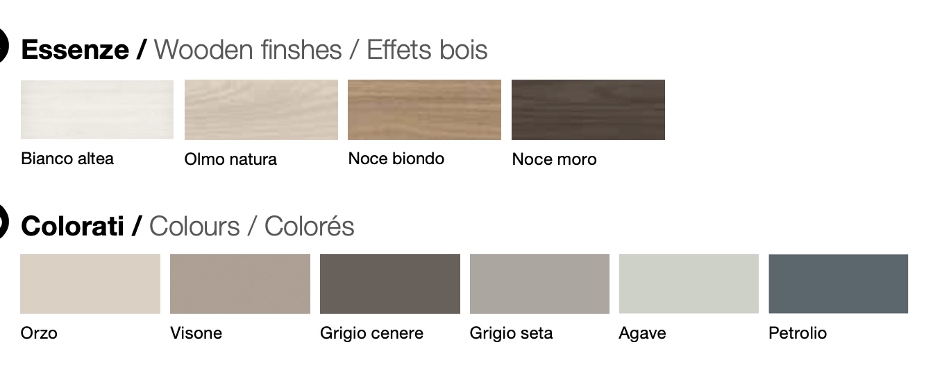 Settimino moderno 6 cassetti con maniglie a presa laterale, in finitura Orzo