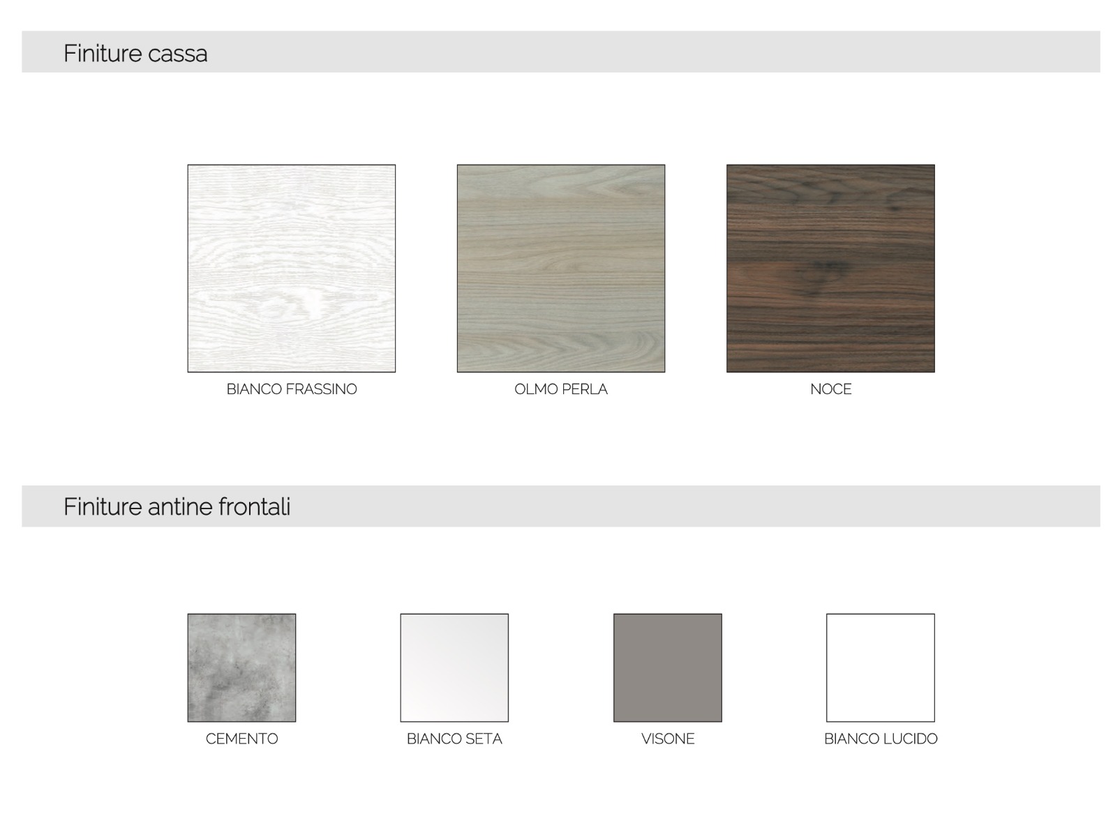 Parete attrezzata Noce, Visone, Bianco Laccato con dettagli in vetro, Made in Italy