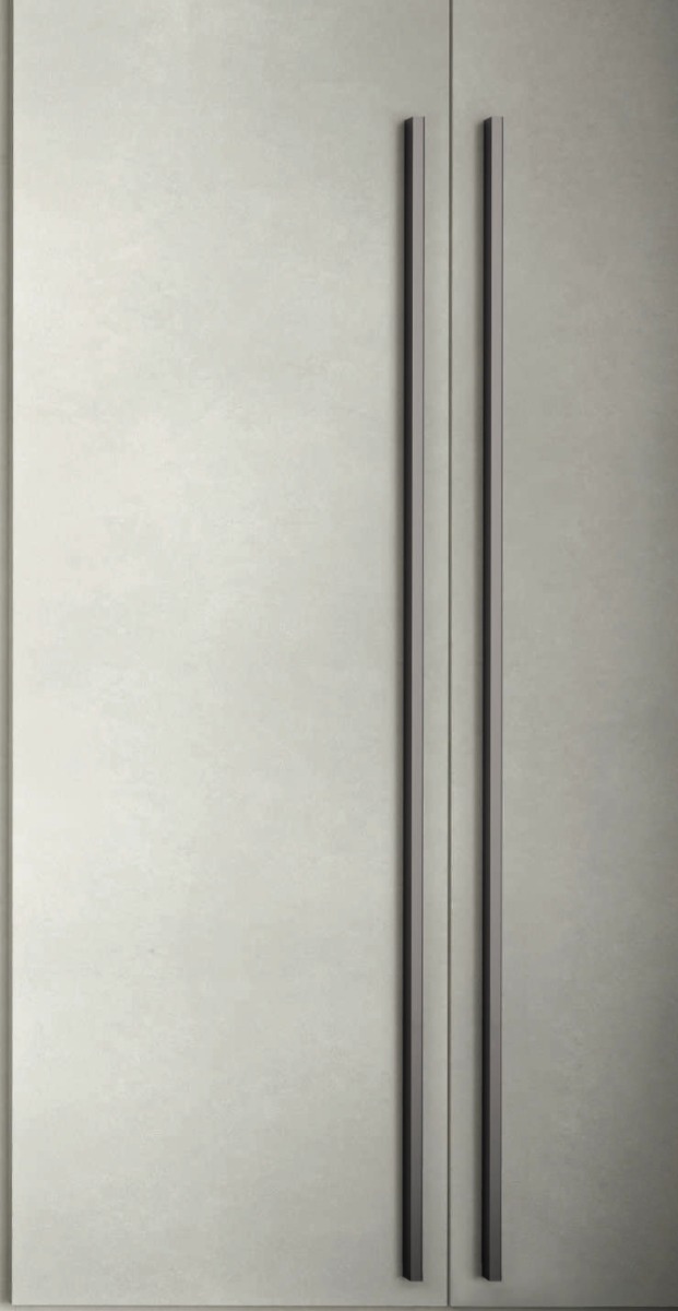 Armadio moderno con 2 ante battenti in finitura Cemento artico