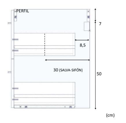 Bagno mobile moderno con specchiera, finitura Cemento