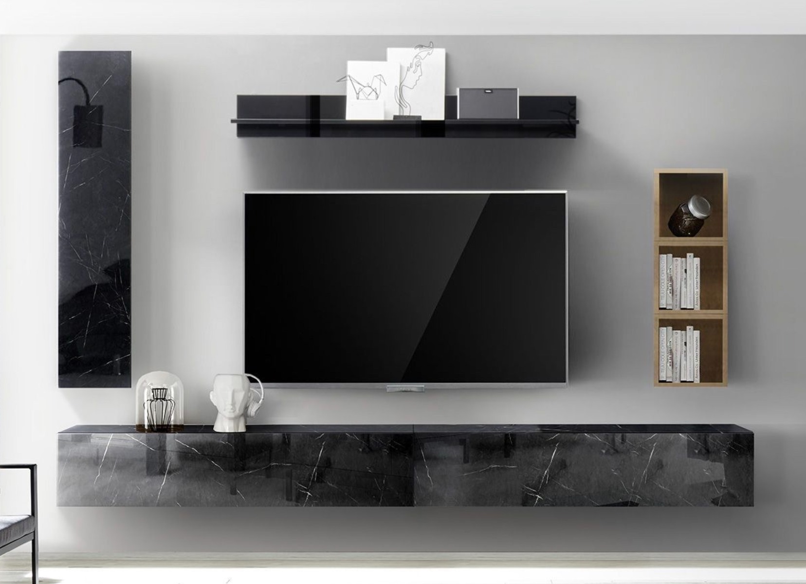 Mensola Nera Lucida, Made in Italy