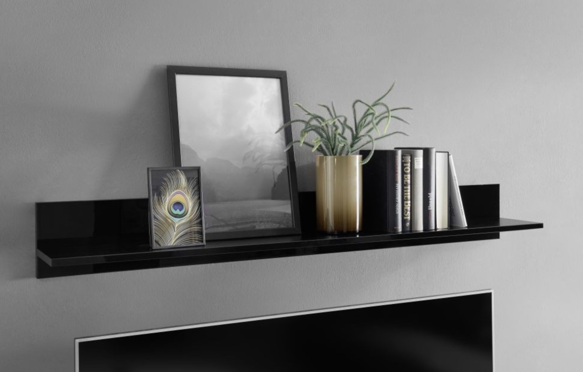 Mensola Nera Lucida, Made in Italy