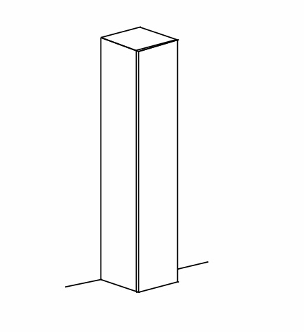 Colonna stretta H.186 cm a terra, disponibile in diverse finiture Made in Italy 