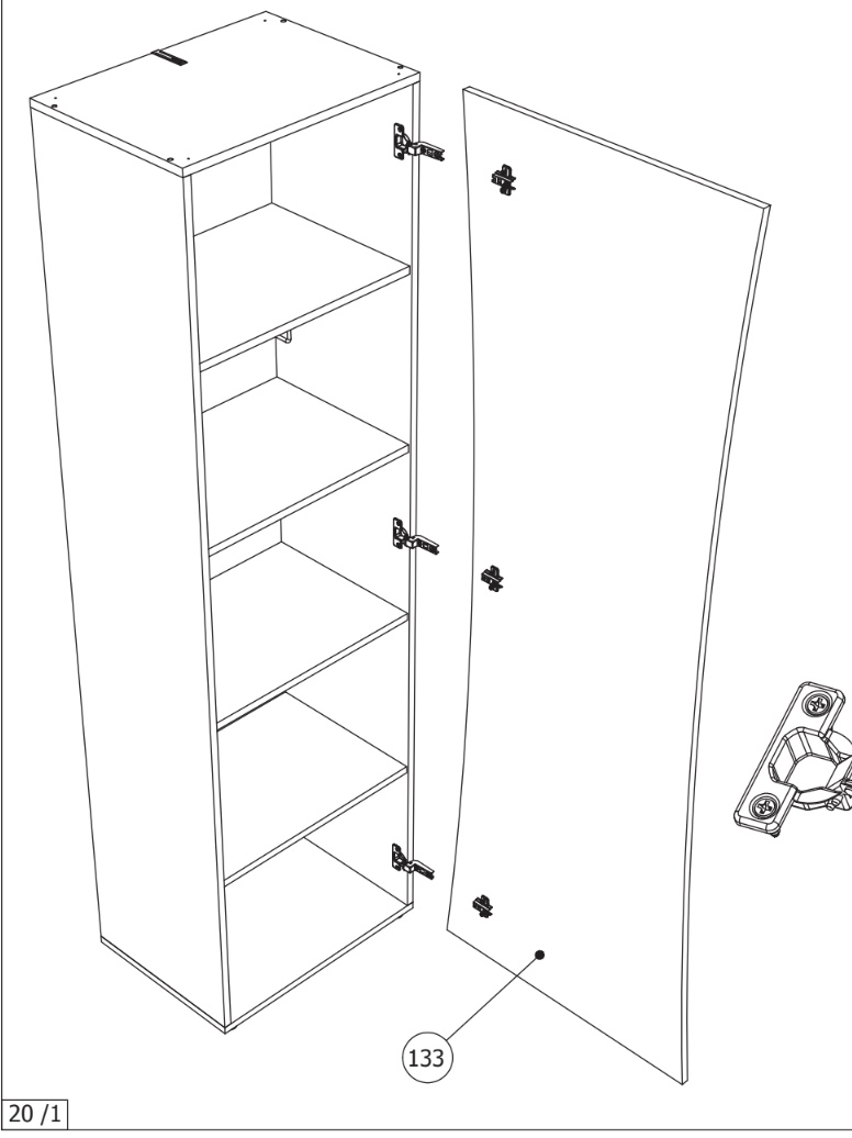 Armadio guardaroba bianco laccato lucido e pero